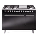 ILVE Professional Plus II 48" Dual Fuel Range 8 Sealed Burners with Solid Door - UP48FQMP
