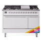 ILVE Professional Plus II 48" Dual Fuel Range 8 Sealed Burners with Solid Door - UP48FQMP