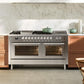 ILVE Professional Plus II 60 Inch Dual Fuel Freestanding Range in Stainless Steel with Trim - UP60FSWMP