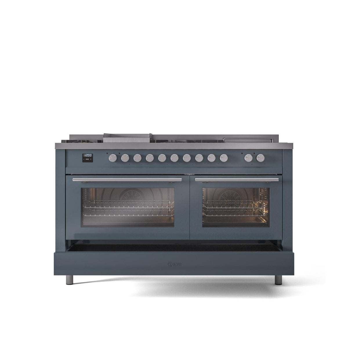ILVE Professional Plus II 60 Inch Dual Fuel Freestanding Range in Stainless Steel with Trim - UP60FSWMP
