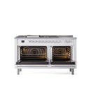 ILVE Professional Plus II 60 Inch Dual Fuel Freestanding Range in Stainless Steel with Trim - UP60FSWMP