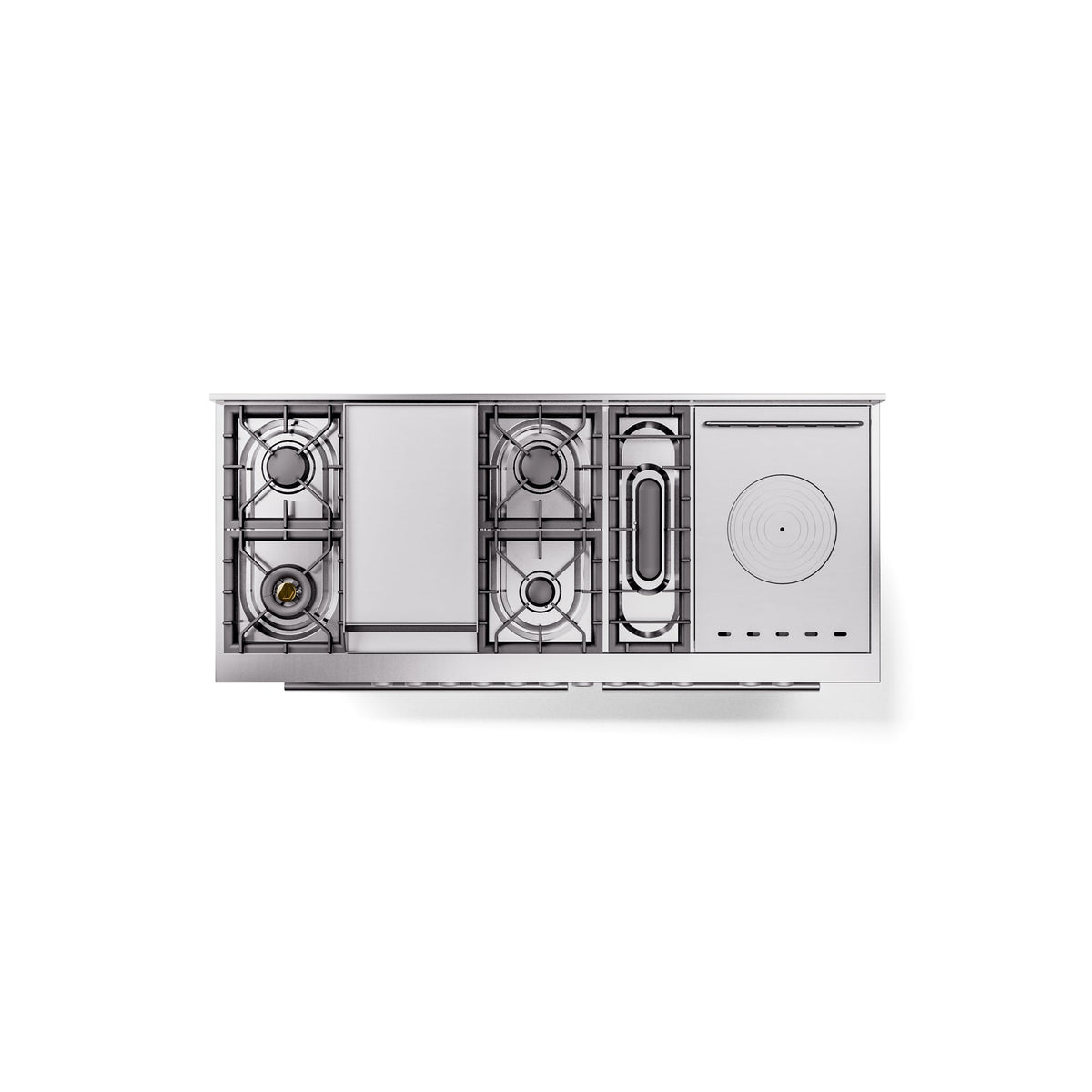 ILVE Professional Plus II 60 Inch Dual Fuel Freestanding Range in Stainless Steel with Trim - UP60FSWMP