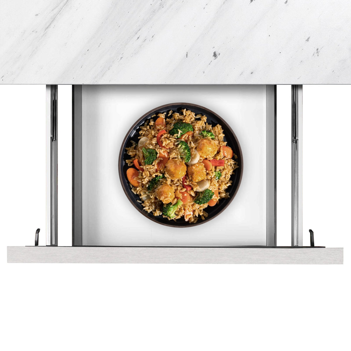 Kucht 5-Piece Appliance Package - 48-Inch Gas Range, 36-Inch Panel Ready Refrigerator, Wall Mount Hood, Panel Ready Dishwasher, & Microwave Drawer