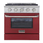 Kucht 30-in Deep Recessed 4 Burners Convection Oven Freestanding Dual Fuel Range In Stainless Steel 