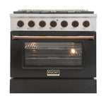 Kucht 36-in Deep Recessed 6 Burners Convection Oven Freestanding Dual Fuel Range 