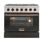 Kucht 36-in Deep Recessed 6 Burners Convection Oven Freestanding Dual Fuel Range 
