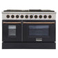 Kucht 46-in 8 Burners 4.2-cu ft / 2.5-cu ft Convection Oven Freestanding Double Oven Dual Fuel Range 