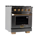 KUCHT Gemstone Professional 30-Inch 4.2 cu. ft. Range with Sealed Burners and Convection Oven in Titanium Stainless Steel