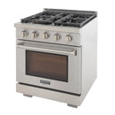 Kucht 4-Piece Appliance Package - 30-Inch Gas Range, Refrigerator, Wall Mount Hood, & Dishwasher in Stainless Steel