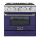 Kucht 30-Inch 4.2 Cu. Ft. Gas Range - Sealed Burners and Convection Oven in Blue KNG301-B