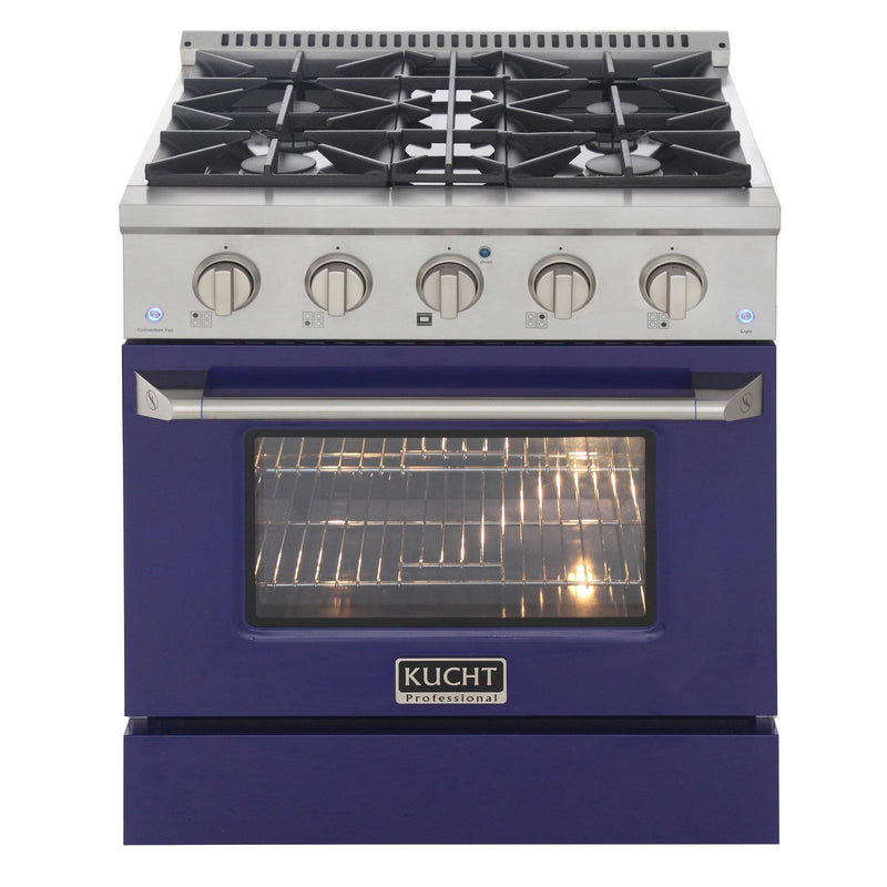 Kucht 30-Inch 4.2 Cu. Ft. Gas Range - Sealed Burners and Convection Oven in Blue KNG301-B