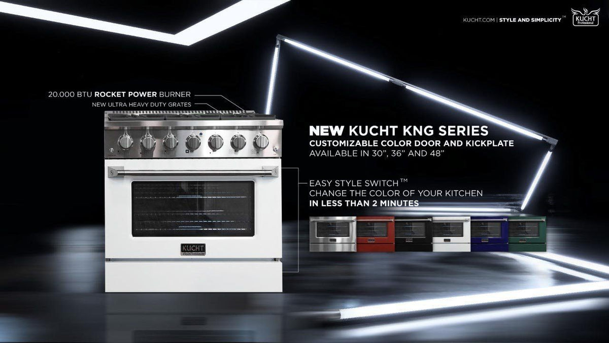 Kucht 30-Inch 4.2 Cu. Ft. Gas Range - Sealed Burners and Convection Oven in Green KNG301-G