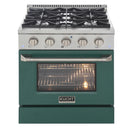 Kucht 30-Inch 4.2 Cu. Ft. Gas Range - Sealed Burners and Convection Oven in Green KNG301-G