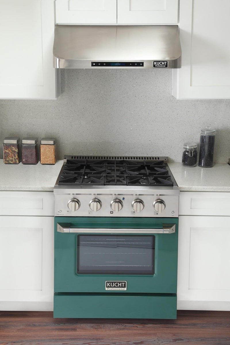 Kucht 30-Inch 4.2 Cu. Ft. Gas Range - Sealed Burners and Convection Oven in Green KNG301-G