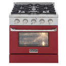 Kucht 30-Inch 4.2 Cu. Ft. Gas Range - Sealed Burners and Convection Oven in Red KNG301-R