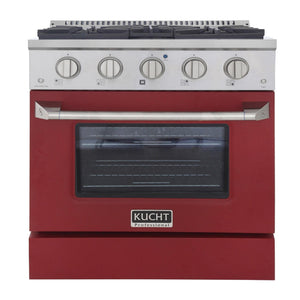 Kucht 30-Inch 4.2 Cu. Ft. Gas Range - Sealed Burners and Convection Oven in Red KNG301-R