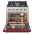 Kucht 30-Inch 4.2 Cu. Ft. Gas Range - Sealed Burners and Convection Oven in Red KNG301-R