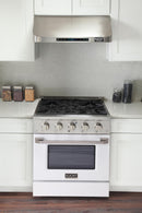 Kucht 30-Inch 4.2 Cu. Ft. Gas Range - Sealed Burners and Convection Oven in White KNG301-W