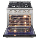 Kucht 30-Inch 4.2 Cu. Ft. Gas Range - Sealed Burners and Convection Oven in White KNG301-W