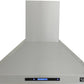 Kucht 30-Inch Wall Mounted Range Hood in Stainless Steel with Digital Display KRH3010A
