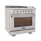 Kucht 5-Piece Appliance Package - 36-Inch Gas Range, 36-Inch Panel Ready Refrigerator, Under Cabinet Hood, Panel Ready Dishwasher, & Microwave Oven