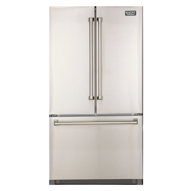 Kucht 4-Piece Appliance Package - 48-Inch Dual Fuel Range, Refrigerator, Under Cabinet Hood, & Dishwasher in Stainless Steel