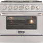 Kucht Professional 36 in. 5.2 cu ft. Natural Gas Range, Range Hood, Microwave Drawer & Dishwasher Package, AP-KNG361-S-8