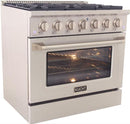 Kucht Professional 36 in. 5.2 cu ft. Natural Gas Range, Range Hood, Microwave Drawer & Dishwasher Package, AP-KNG361-S-8