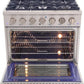Kucht Professional 36 in. 5.2 cu ft. Natural Gas Range & Range Hood Package, AP-KNG361-S-5
