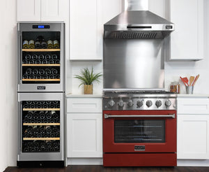 Kucht 36-Inch 5.2 Cu. Ft. Gas Range - Sealed Burners and Convection Oven in Red KNG361-R