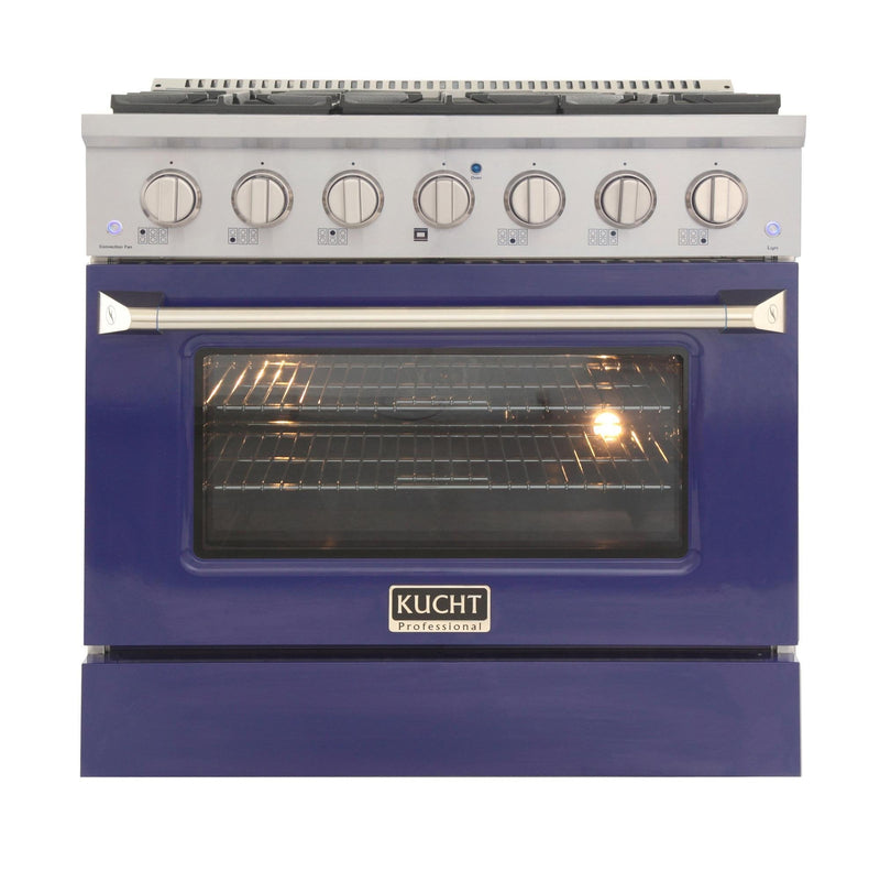 Kucht 36-Inch 5.2 Cu. Ft. Range - Sealed Burners and Convection Oven in Blue (KNG361-B)