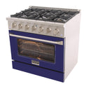 Kucht 36-Inch 5.2 Cu. Ft. Range - Sealed Burners and Convection Oven in Blue KNG361-B