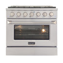 Kucht 36-Inch 5.2 Cu. Ft. Range - Sealed Burners and Convection Oven in Stainless Steel KNG361-S