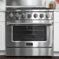 Kucht 5-Piece Appliance Package - 36" Gas Range, 36" Panel Ready Refrigerator, Wall Mount Hood, Panel Ready Dishwasher, & Microwave Oven