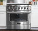 Kucht 36-Inch 5.2 Cu. Ft. Range - Sealed Burners and Convection Oven in Stainless Steel KNG361-S