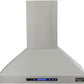 Kucht 36-Inch Island Mounted Range Hood 900CFM in Stainless Steel Modern Design KRH3612IS