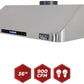Kucht 36-Inch Under Cabinet Range Hood 900CFM in Stainless Steel with Digital Display KRH361A