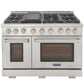 Kucht 4-Piece Appliance Package - 48" Gas Range, 36" Panel Ready Refrigerator, Under Cabinet Hood, & Panel Ready Dishwasher