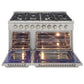 Kucht 48-Inch 6.7 Cu. Ft. Gas Range with Grill/Griddle and Two Ovens in Stainless Steel KNG481-S