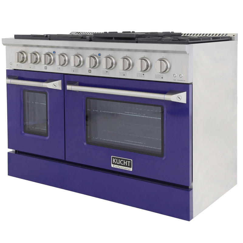 Kucht 48-Inch 6.7 Cu. Ft. Gas Range with Grill/Griddle in Blue KNG481-B
