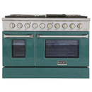 Kucht 48-Inch 6.7 Cu. Ft. Gas Range with Grill/Griddle in Green KNG481-G