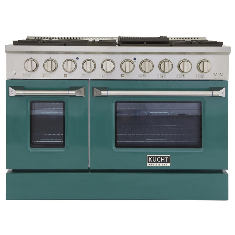 Kucht 48-Inch 6.7 Cu. Ft. Gas Range with Grill/Griddle in Green KNG481-G