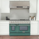 Kucht 48-Inch 6.7 Cu. Ft. Gas Range with Grill/Griddle in Green KNG481-G