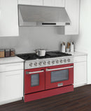Kucht 48-Inch 6.7 Cu. Ft. Gas Range with Grill/Griddle in Red KNG481-R