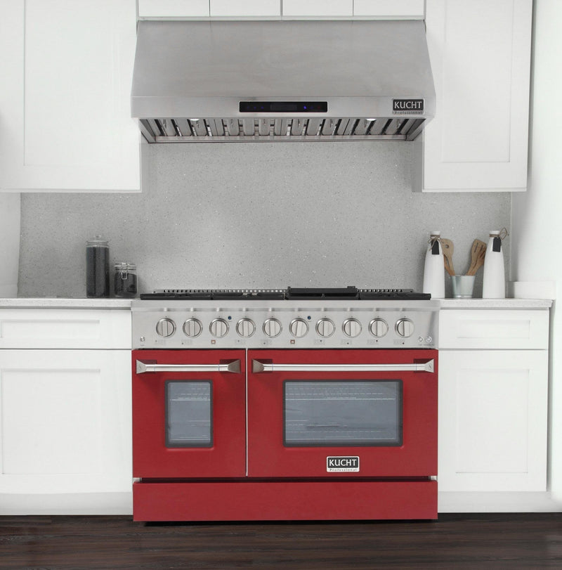 Kucht 48-Inch 6.7 Cu. Ft. Gas Range with Grill/Griddle in Red (KNG481-R)