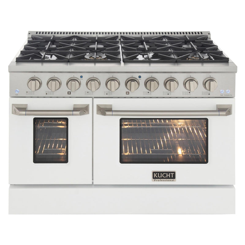 Kucht 48-Inch 6.7 Cu. Ft. Gas Range with Grill/Griddle in White (KNG481-W)