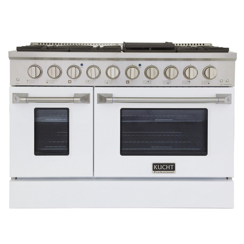 Kucht 48-Inch 6.7 Cu. Ft. Gas Range with Grill/Griddle in White (KNG481-W)