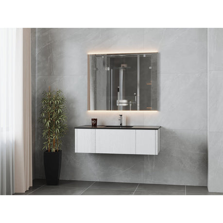Laviva Legno 48" Alabaster White Bathroom Vanity with Matte Black VIVA Stone Solid Surface Countertop 313LGN-48AW-MB
