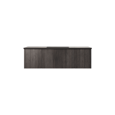 Laviva Legno 48" Carbon Oak Bathroom Vanity with Matte Black VIVA Stone Solid Surface Countertop 313LGN-48CR-MB