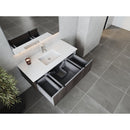 Laviva Legno 48" Carbon Oak Bathroom Vanity with Matte White VIVA Stone Solid Surface Countertop 313LGN-48CR-MW